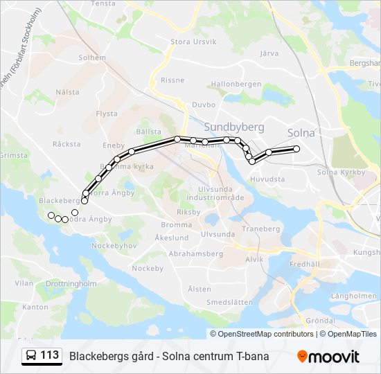 113 bus Line Map