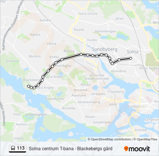 113 bus Line Map