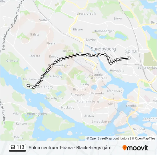 113 Bus Line Map