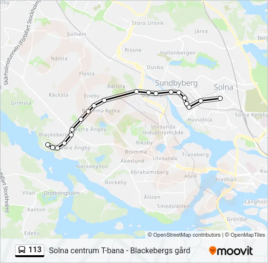 113 Bus Line Map