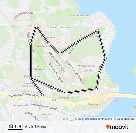 114 Bus Line Map