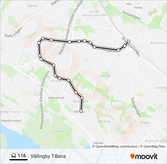 116 Bus Line Map