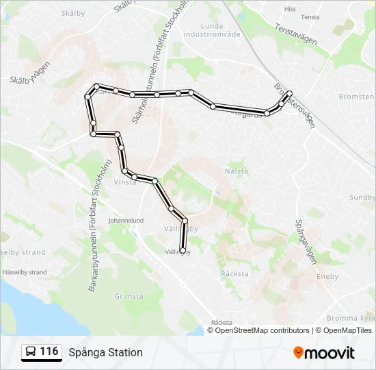 116 Bus Line Map