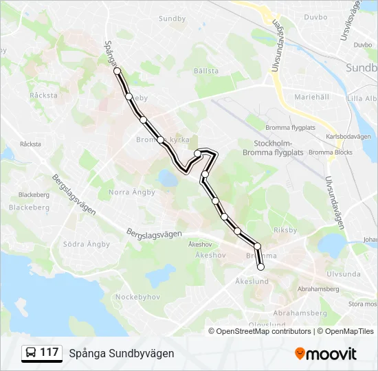 117 Bus Line Map