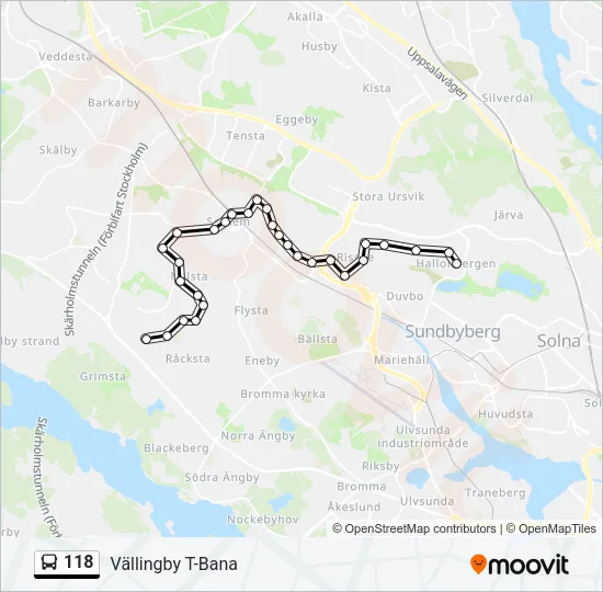 118 Bus Line Map