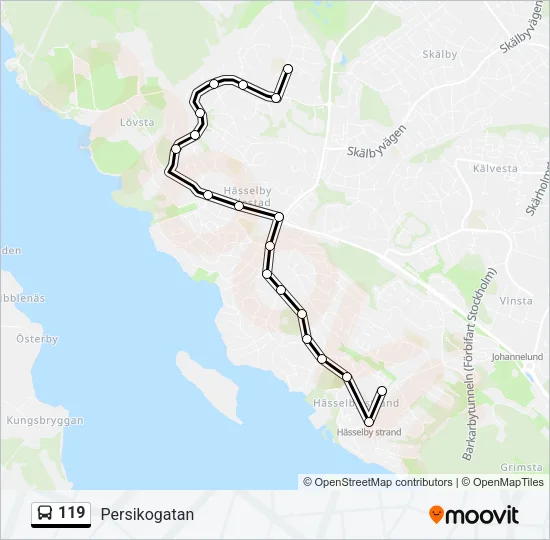119 Bus Line Map