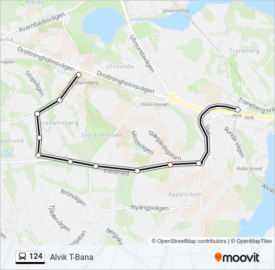 124 bus Line Map