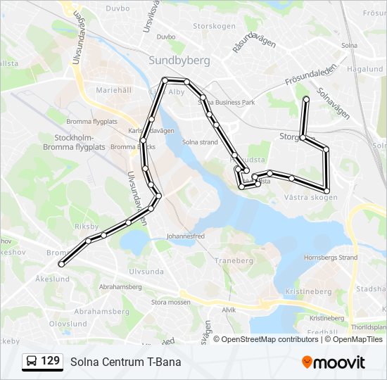 129 bus Line Map