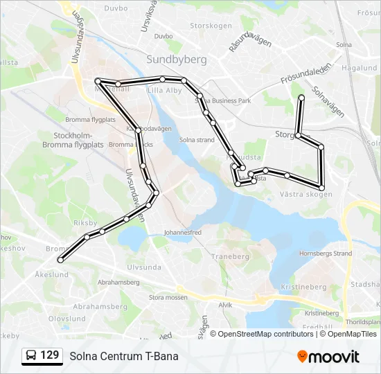 129 Bus Line Map