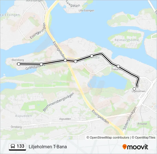 133 Bus Line Map