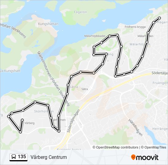 135 bus Line Map