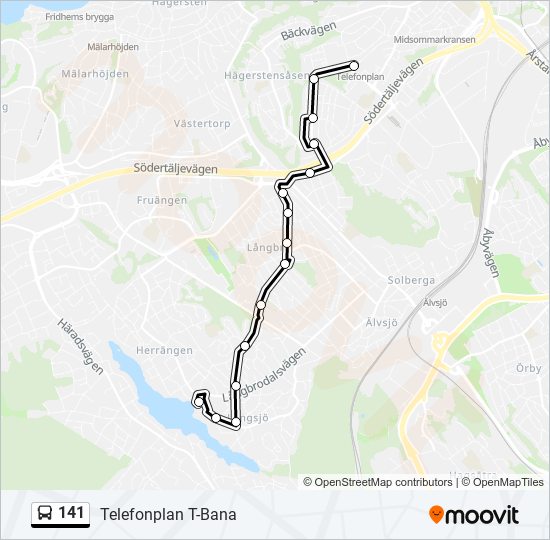 141 bus Line Map