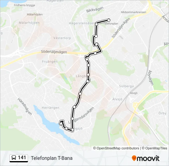 141 Bus Line Map