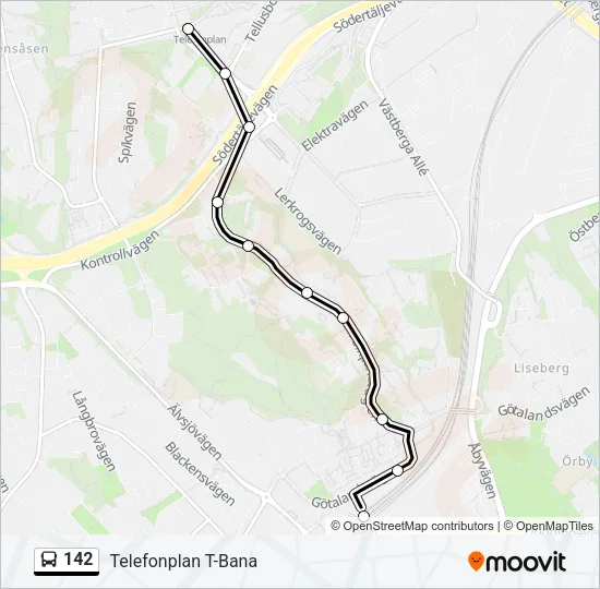 142 Bus Line Map