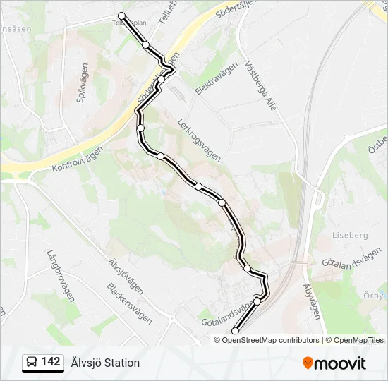 142 Bus Line Map