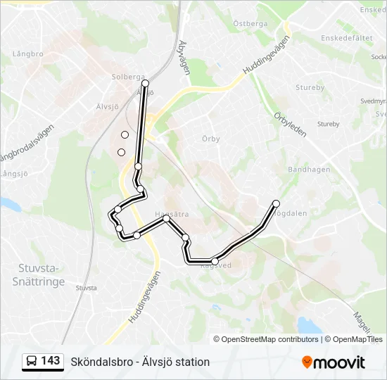 143 Bus Line Map