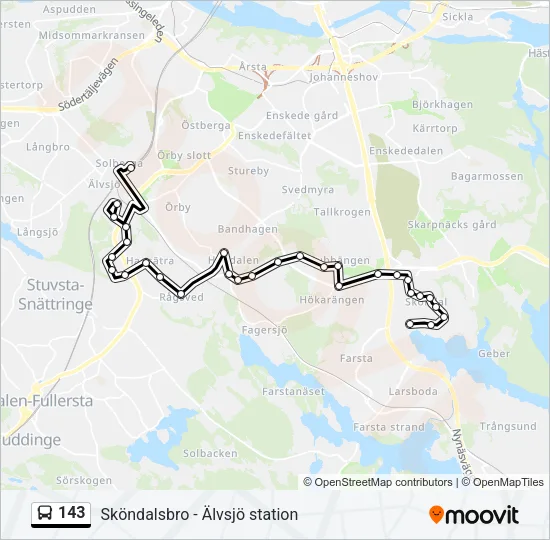 143 Bus Line Map