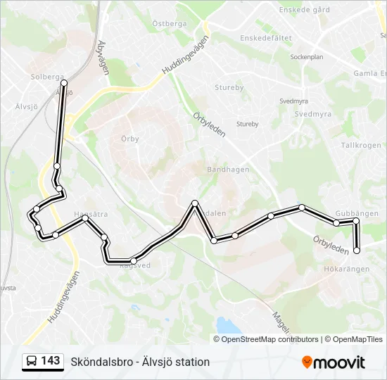 143 Bus Line Map