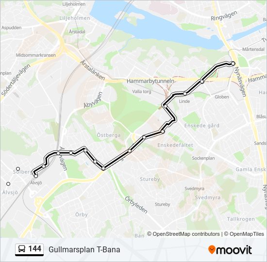 144 bus Line Map