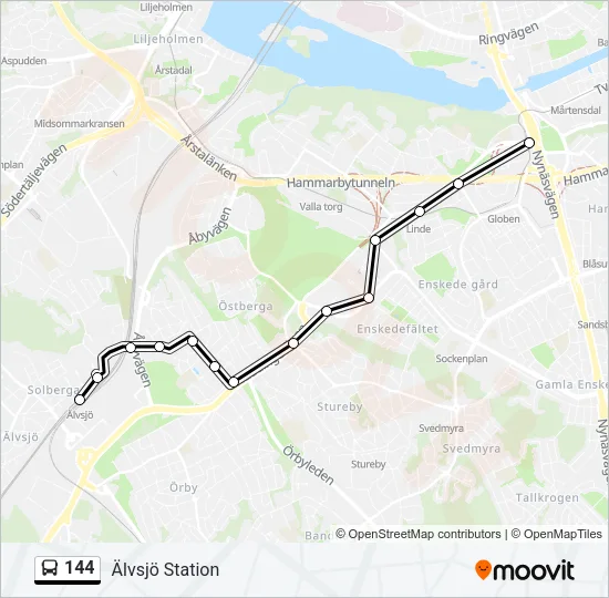 144 Bus Line Map