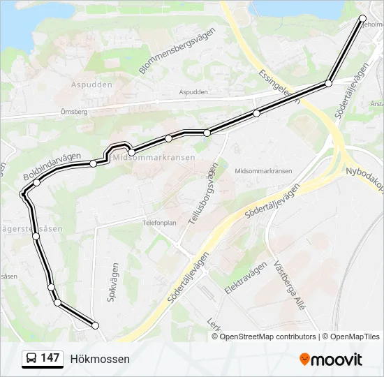 147 Bus Line Map