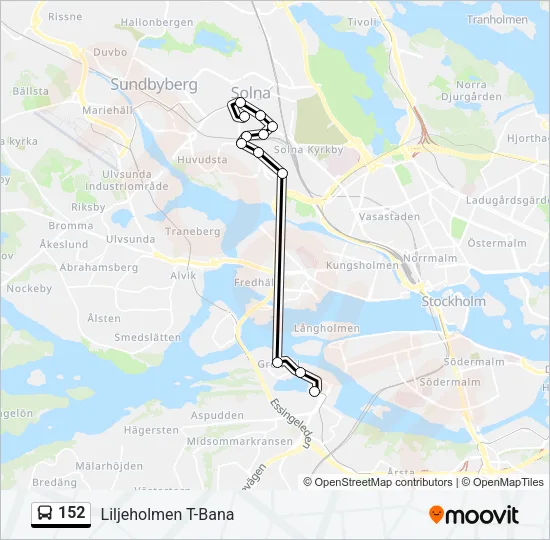 152 Bus Line Map