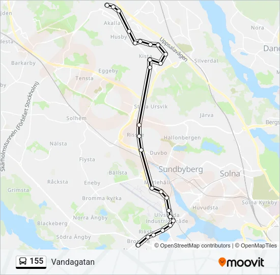 155 Bus Line Map