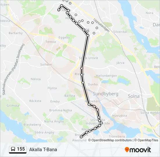 155 Bus Line Map