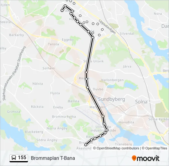 155 Bus Line Map