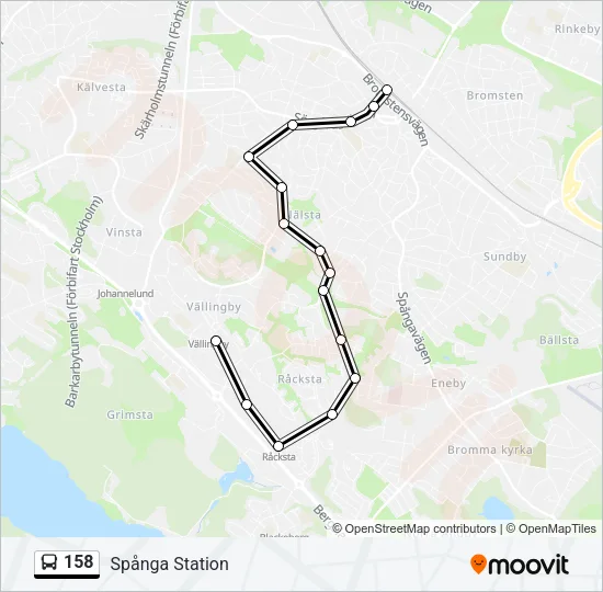 158 Bus Line Map