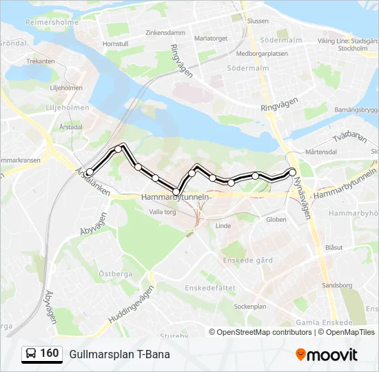 160 Bus Line Map
