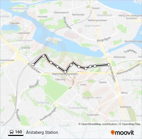 160 Bus Line Map