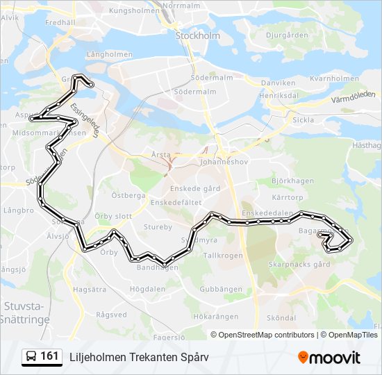 161 bus Line Map