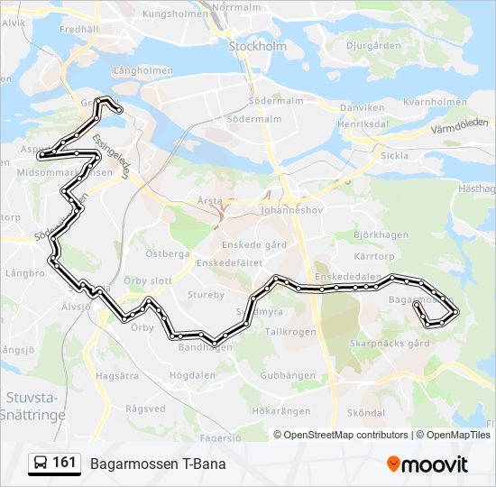 161 bus Line Map