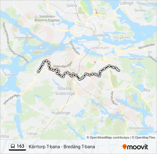163 Bus Line Map