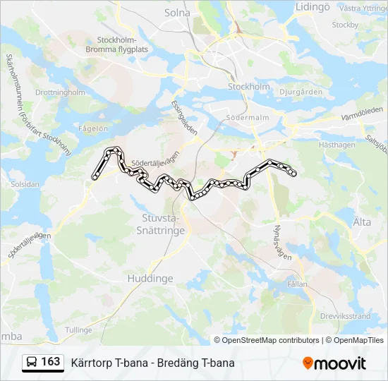 163 Bus Line Map