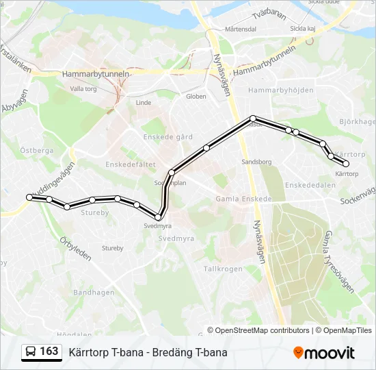 163 Bus Line Map