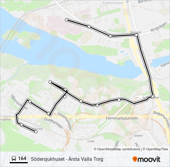 164 bus Line Map