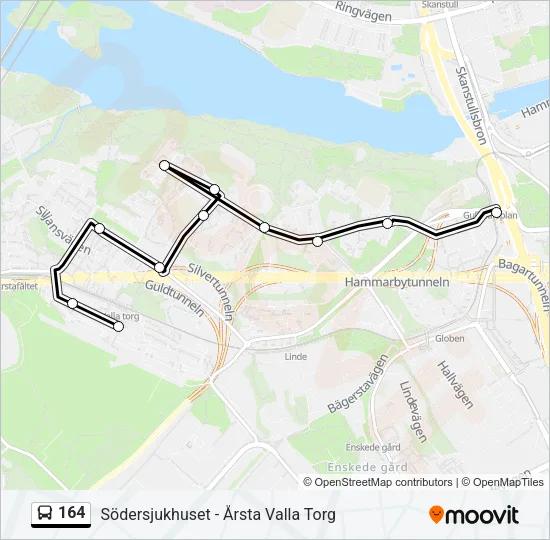 164 Bus Line Map