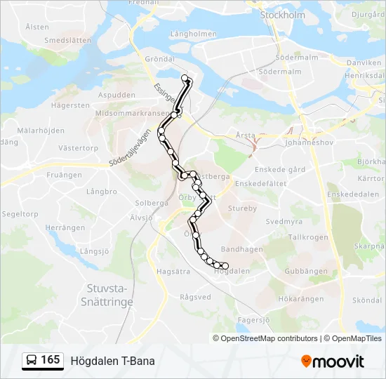 165 Bus Line Map