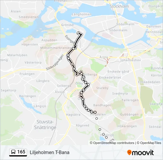 165 Bus Line Map