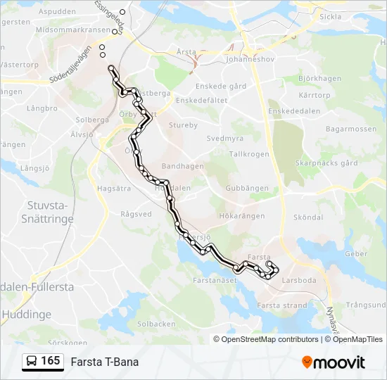 165 Bus Line Map
