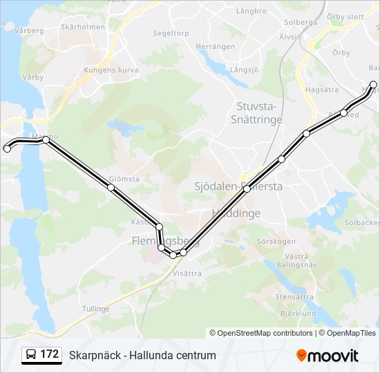 172 bus Line Map