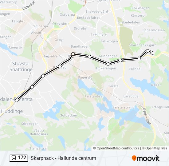 172 bus Line Map