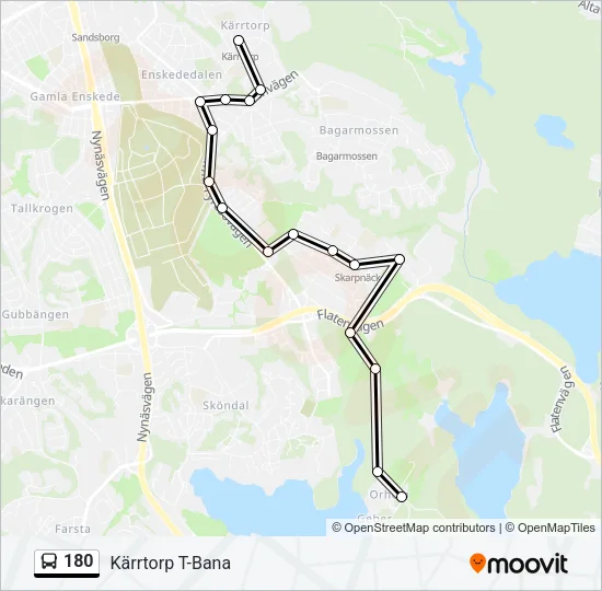 180 Bus Line Map