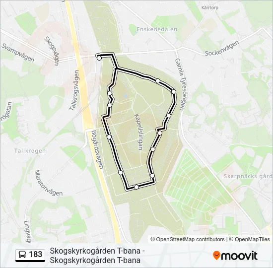 183 Bus Line Map