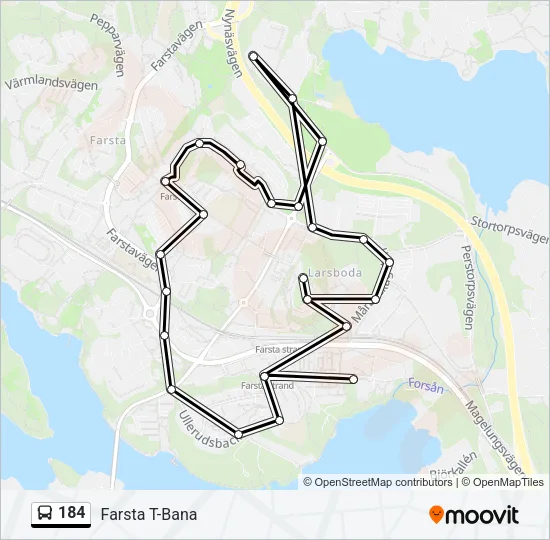 184 Bus Line Map