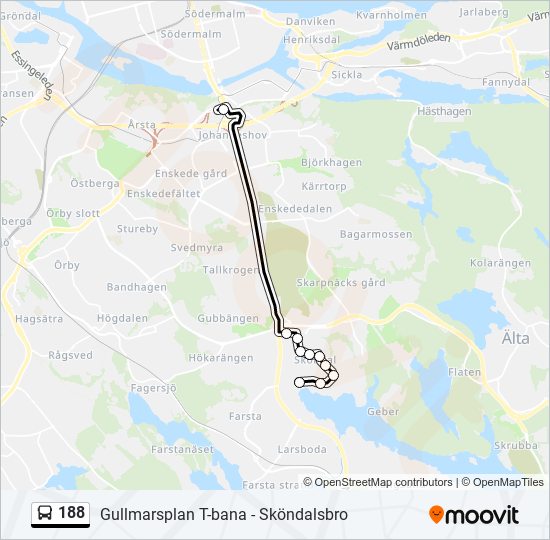 188 bus Line Map