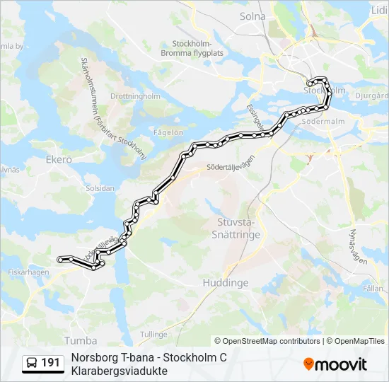 191 Bus Line Map