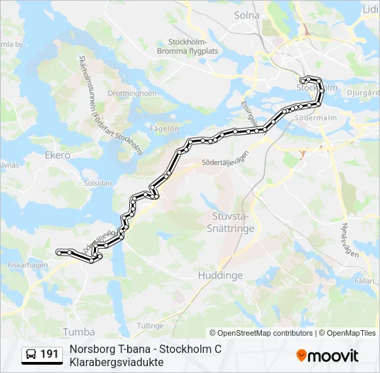 191 Bus Line Map